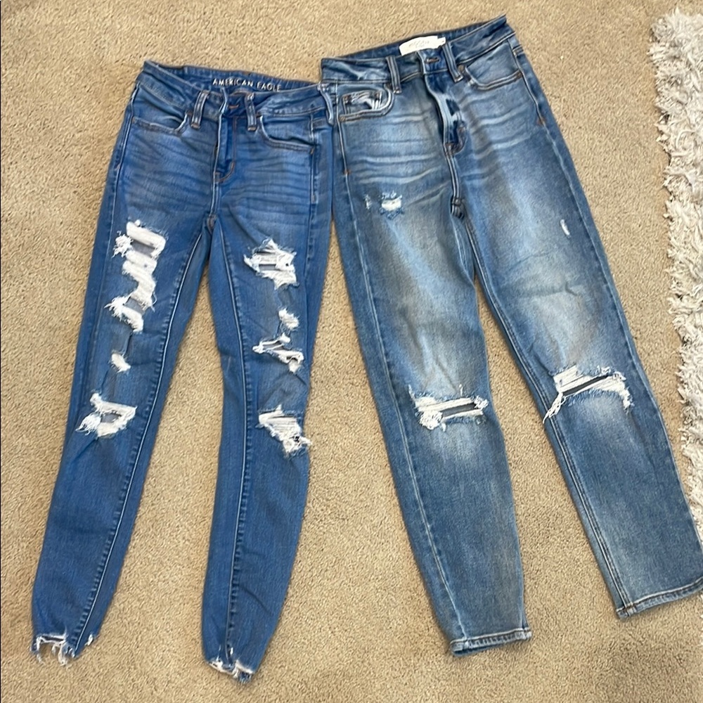 American Eagle Outfitters next level stretch Skinny Jeans Distressed Style